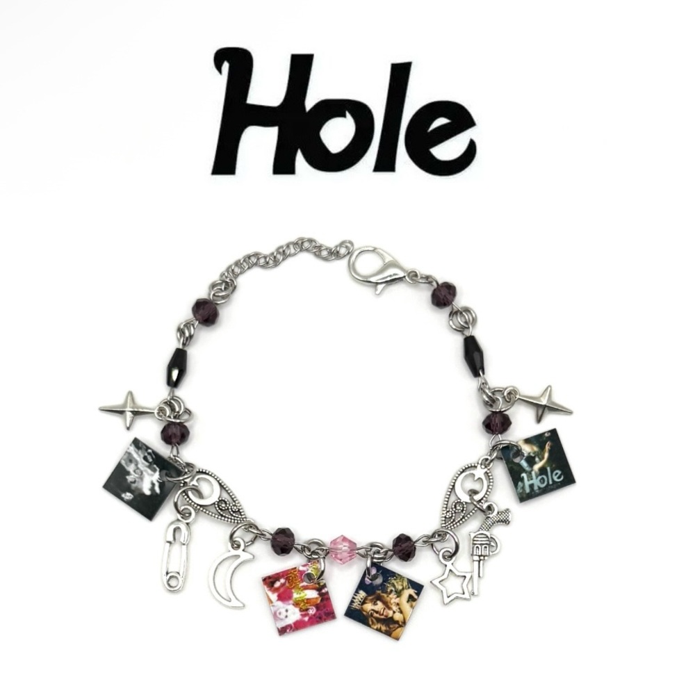 Hole Band Miniature Album Charm Bracelet | 90s Rock | Courtney Love